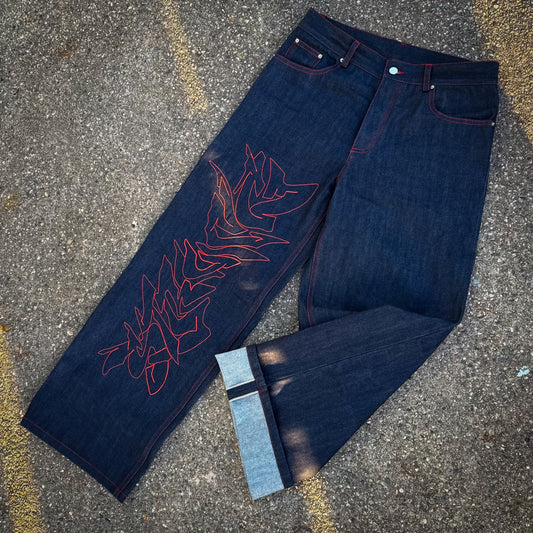 STR(U)NG TOGETHER RAW DENIM JEANS